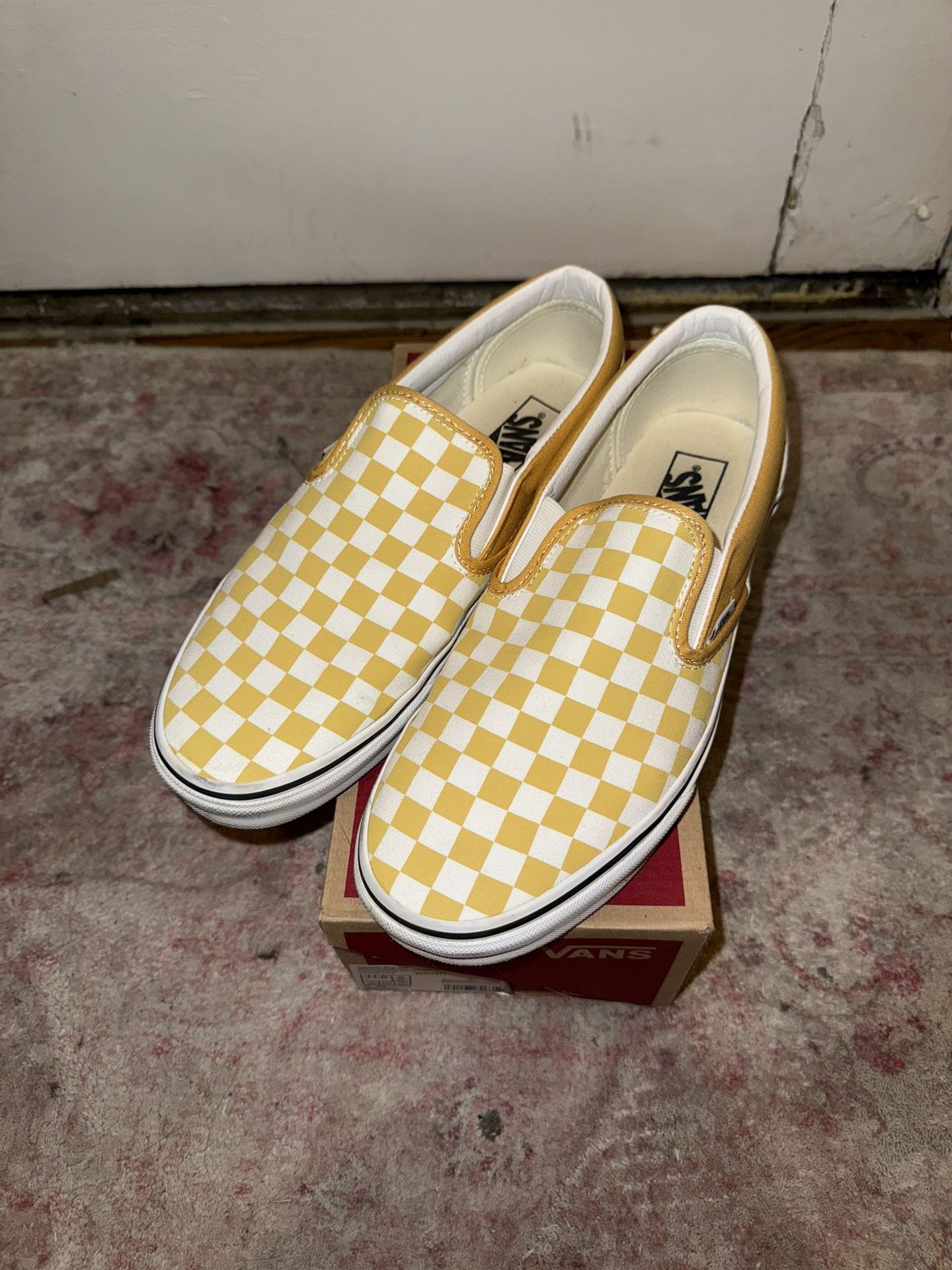 Yellow Checkered Vans Shoes