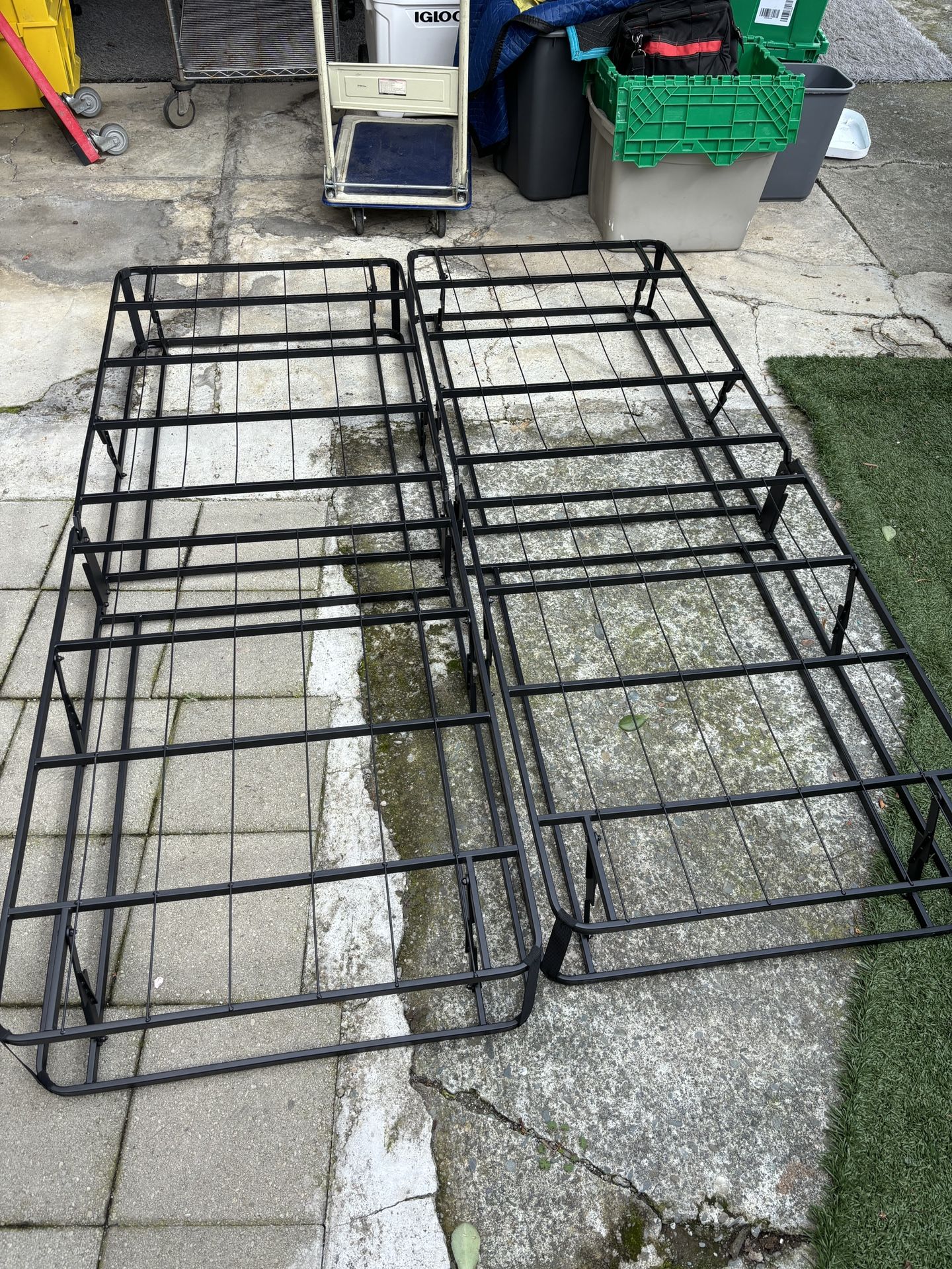 Metal Bed Frame - Two Single Size Folding 79 X 29.5 X 9