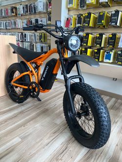 Bigniu Fat Tire Electric Bike Orange Ebike Financing $1-$100 Down