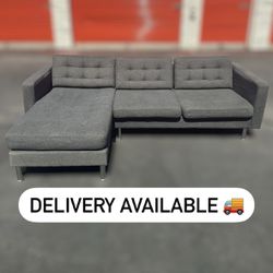IKEA Dark Gray/Grey Reversible Chaise Sectional Sofa Couch - 🚚 DELIVERY AVAILABLE 