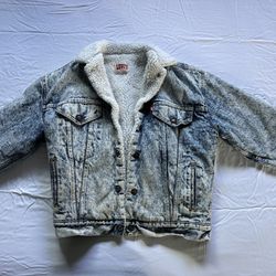 Vintage Levi’s Sherpa Lined Acid Wash Jacket XL Fits Like L