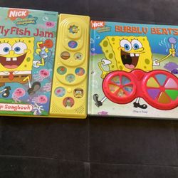 Spongebob Squarepants Bubbly Beats Book & Jelly Fish Jam Pop Up Working 2004 Vintage See Photos