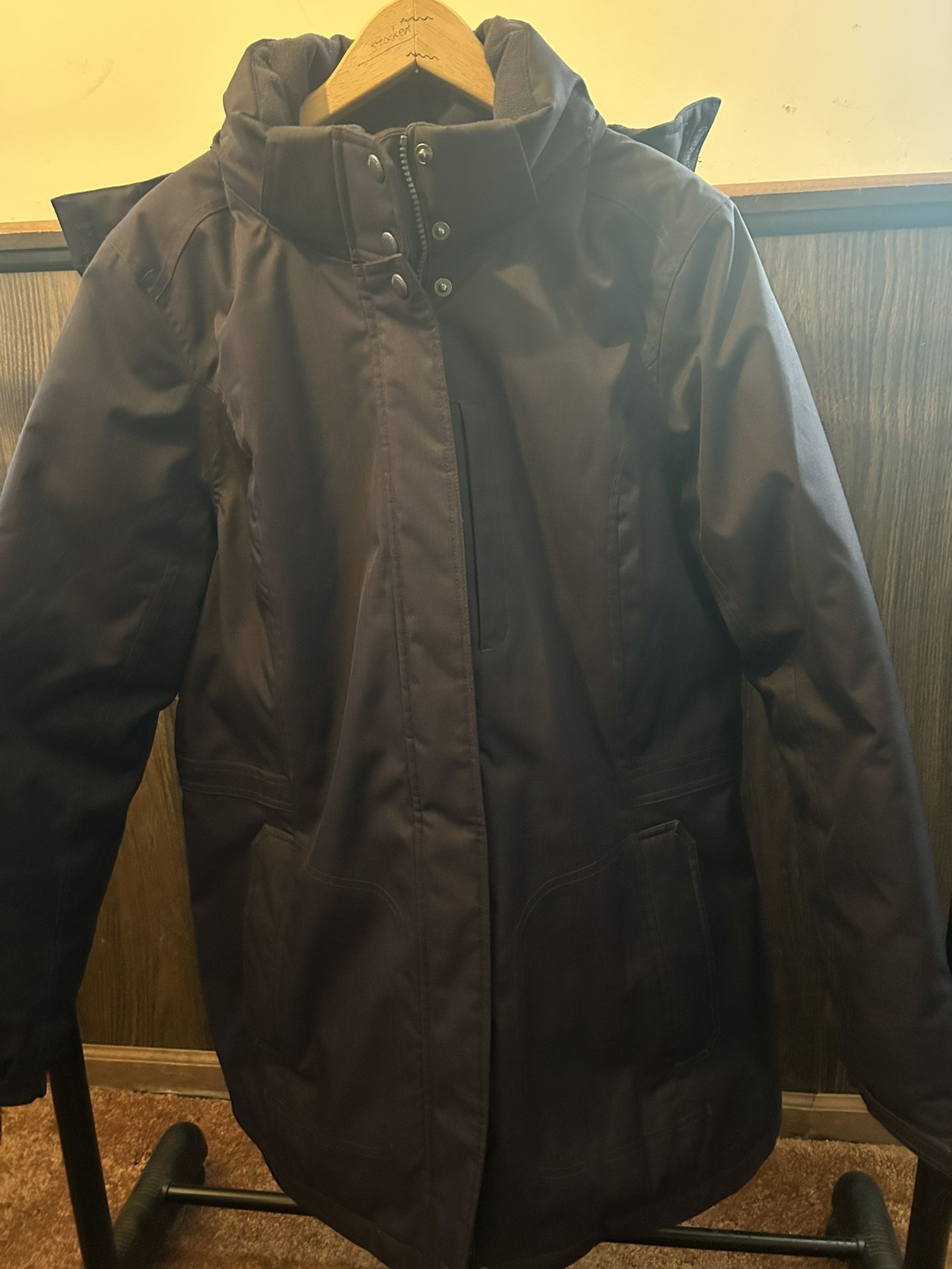EDDIE BAUER EB600 WeatherEdge Womens Large Goose Down Jacket Hood Waterproof