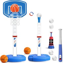 NEW - Basketball Hoop And T Ball Set For Kids