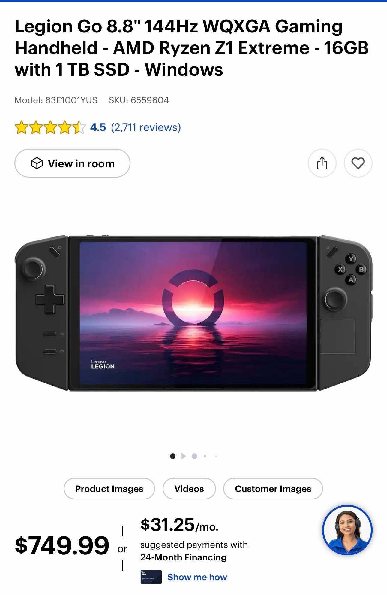 Gaming Console Lenovo legion Go 8.8” 144hz