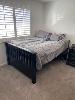 Black Wood Full Size Bed Frame