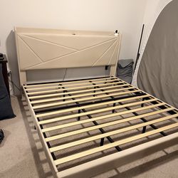 King Size Bed Frame with Slats $100