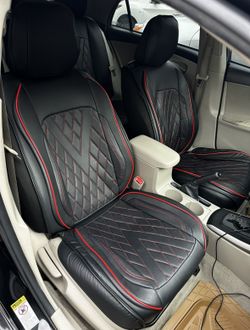 Black With Red Line Leather Seat