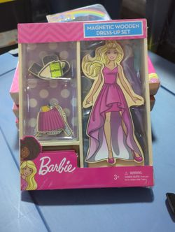 Brand New!  Barbie Magnetic Wooden Dress-Up Set