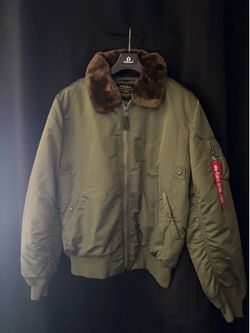 Olive Green/Brown Alpha Industries B-15 Flight Bomber Jacket XXL
