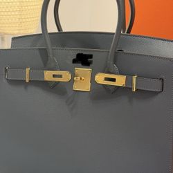 leather Grey bag 