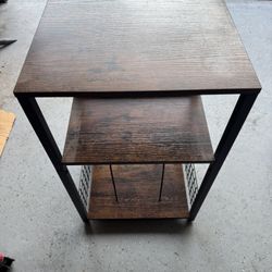 Tier End Table,Record Player Stand with Storage Up to 100 Albums