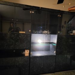 Vintage 3 piece Lighted curio  With Matching Dinning Table And Buffet 