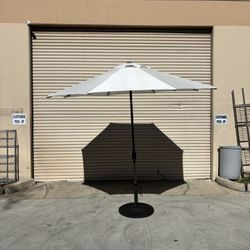 7’ Umbrella Tan Grey Commercial Heavy Duty Patio Indoor Outdoor 