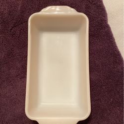 Vintage Fire King Peach Iridescent Loaf Pan 