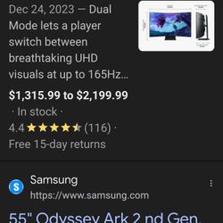 55" Samsung Odyseey Arc 2nd Gen