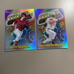 Corbin Carrol & Gunnar Henderson 2026 Topps Titans Of The Show