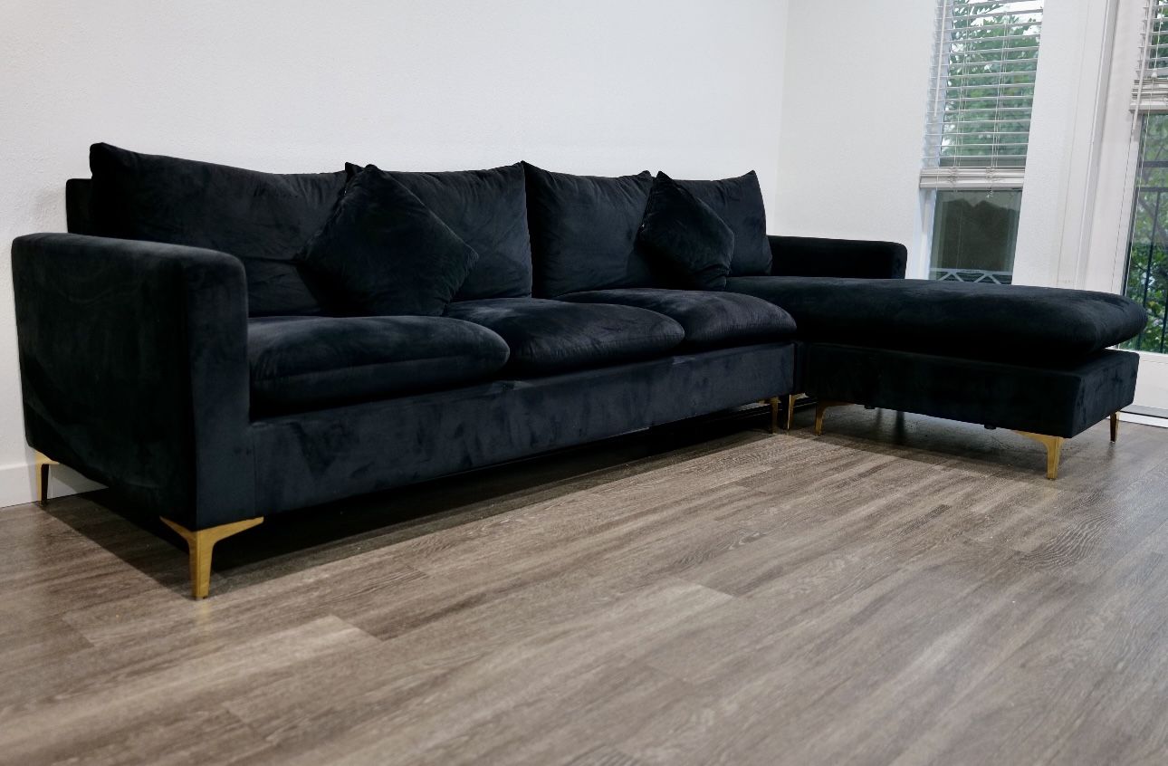 Black Velvet Sectional