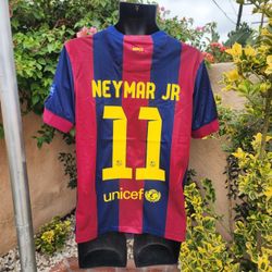 Bacelona Home Retro Neymar Jr Soccer Jersey 2015