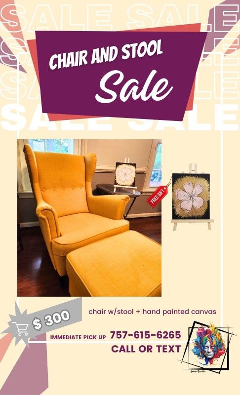 Chair And Stool Combination