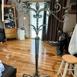 Cast iron candle holder, 6ft tall