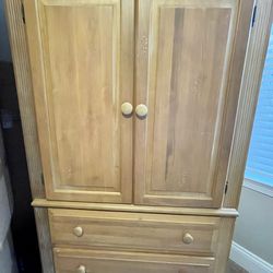 Moving- Maple Bedroom Set Armoire & Nightstand 
