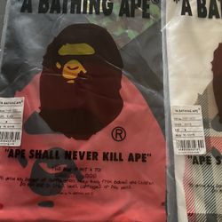 3 Bape Shirts 1 Chrome Hearts One Burberry One Regular 80-90$