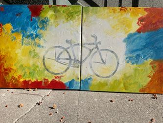 Bicycle Canvas Art Diptych - 2-Piece Set 20”x20”
