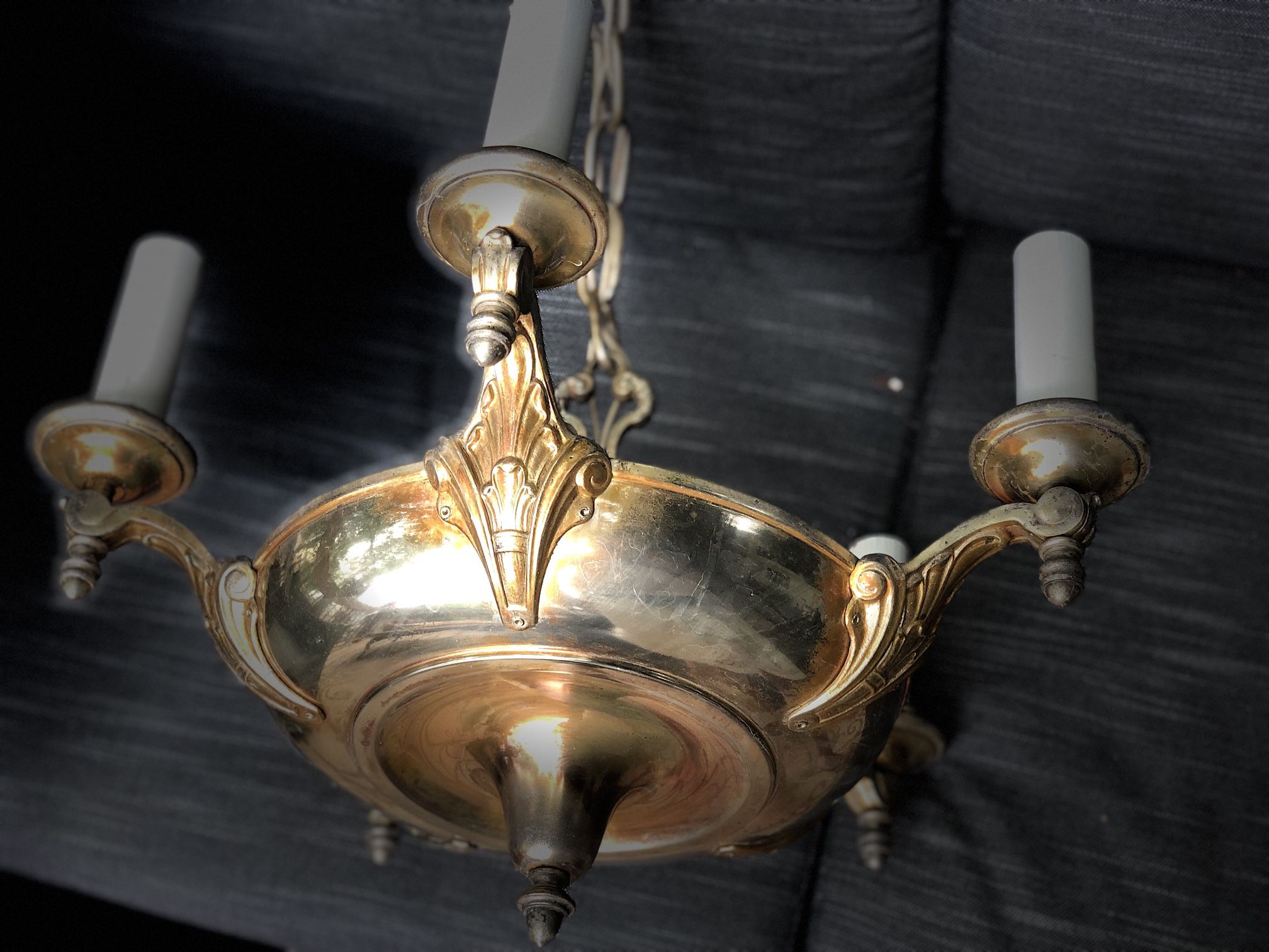 Vintage Gold Art-Deco Chandelier