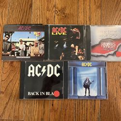 AC/DC CD Music 5 Lot Set Back In Black Razor's Edge Who Made Who Vintage