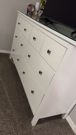 Dresser with glass top