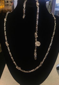 Brand New Sterling Silver .925 Chain and Bracelet w/ Praying Hands