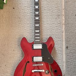     Firefly FF338 Semi-Hollow Electric Guitar Cherry Red – Excellent Condition 