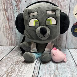 Pillow Animal Wolf Plush  Velvet .10”x7”.New.Ships Within 24 Hours.