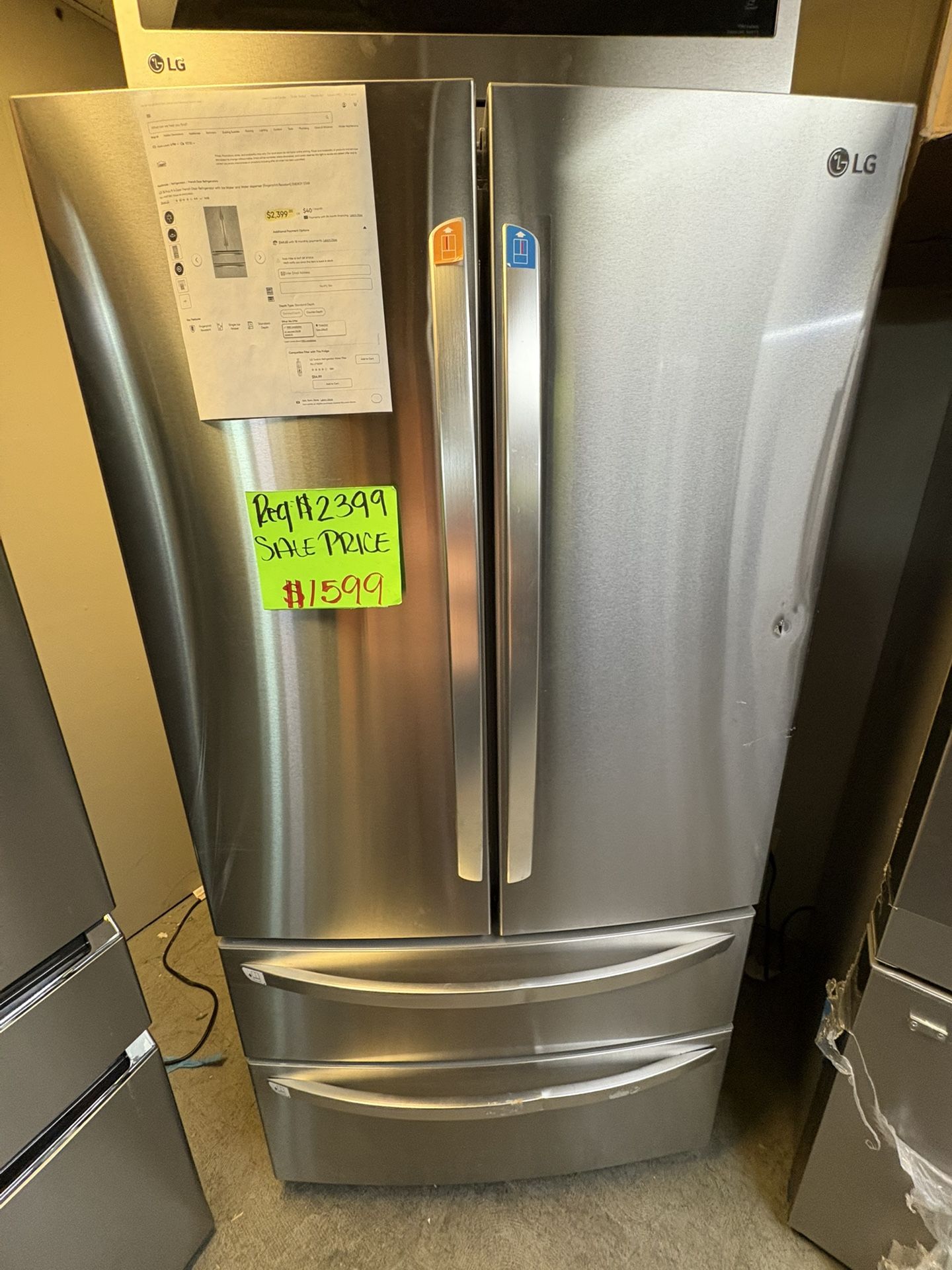 Lg Double Freezer Refrigerator On Sale 
