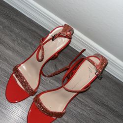 Giuseppe Zanotti Red Glitter Heels