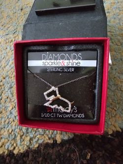$20. Macy's dog necklace. Sterling silver accented with 1/10 CT TW diamonds.