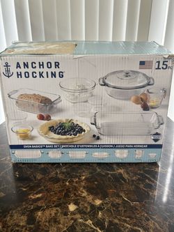 Anchor Hocking 15- Piece Oven Basics Bakeware Set.