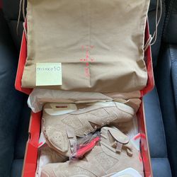 Air Jordan Retro 6 Travis Scott Cactus Jack British Khaki Desert OG Glow Green High Mocha Fragment Dunk Low Chicago 1 Lost & Found Bred Banned 4 Sz 13