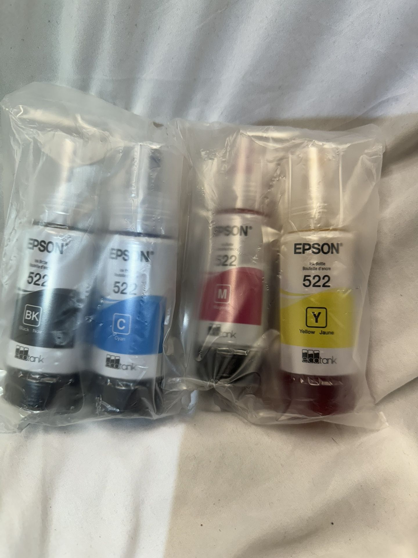 Brand New Epson 522 Ink Bottle Set (4-Pack, Sealed)