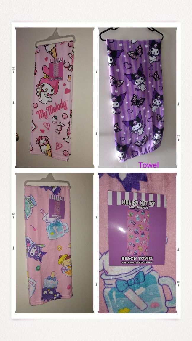 Hello Kitty , My Melody, Kuromi Towel / EACH 22