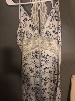 Nanette Lepore Dresses Nanette Leporewoman's M Lace Racerback Satin Midi Nightgown Slip-On Dress