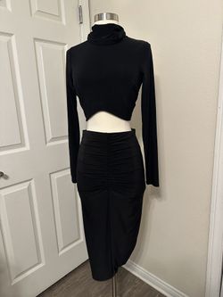 Black Two Piece Set Dress 