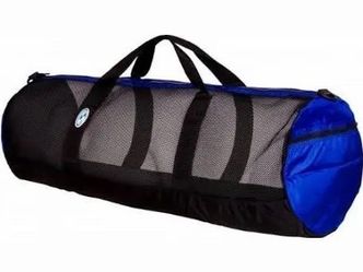 Black Mesh Duffel Bag with Blue Ends