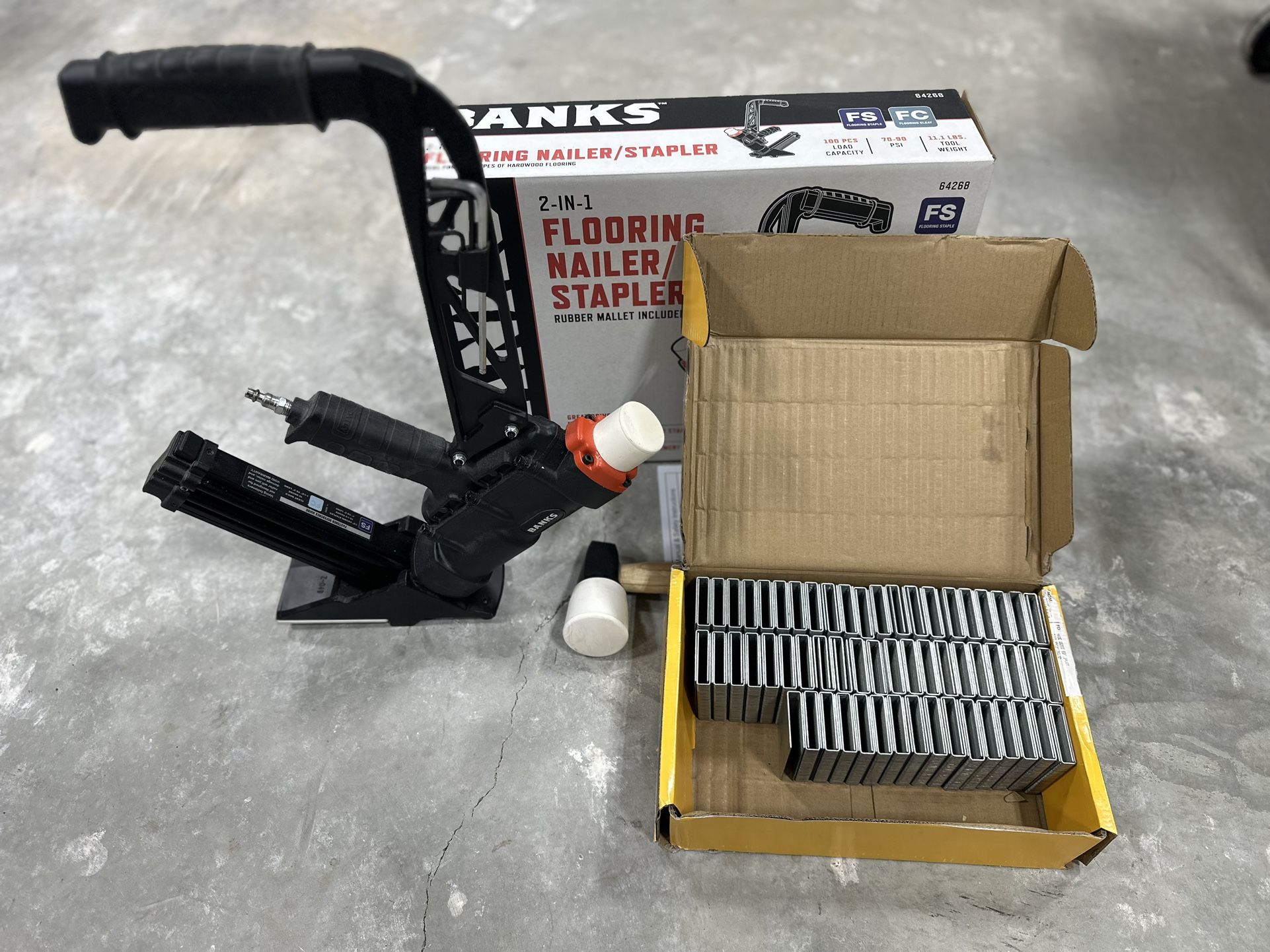 Banks Flooring Nailer/Stapler With Staples