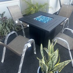 brand new patio set with fire pit 