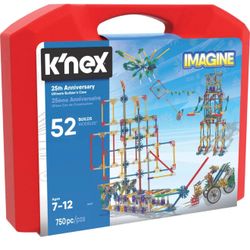 K'NEX Kinex red Hard Box Case filled with Knex !!
