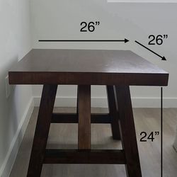 Wide End Table with Trestle Base – Solid & Stylish Accent Table