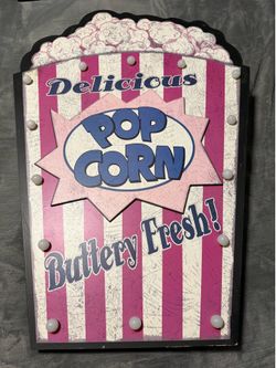 Wooden Popcorn Bucket Poster Cutout