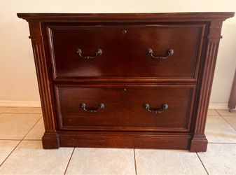 Solid Mahogany Wood Filing Cabinet